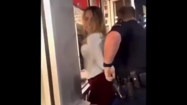 White Chick Grinds on Cop and Moans while He Humps Her