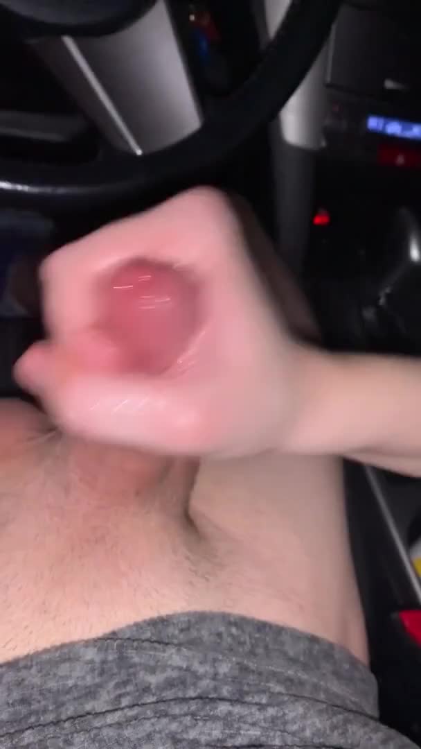 Jacked in the car for explosive cumshot