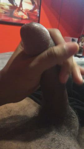 bbc big balls big dick cum cumshot jerk off precum solo gif