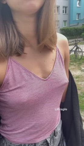 braless european polish tank top top gif