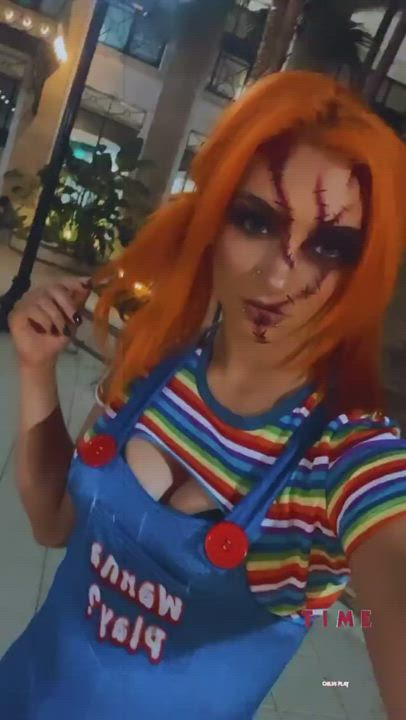 Cosplay Redhead Wrestling gif