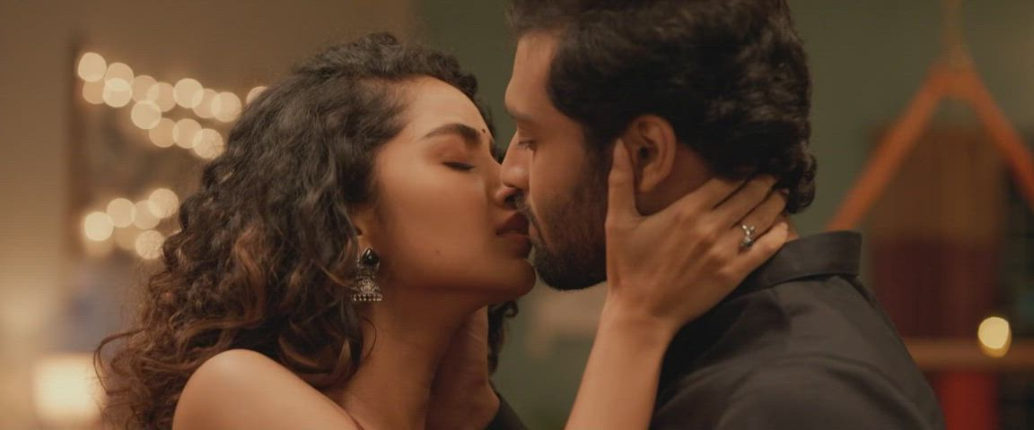 indian intense kissing gif