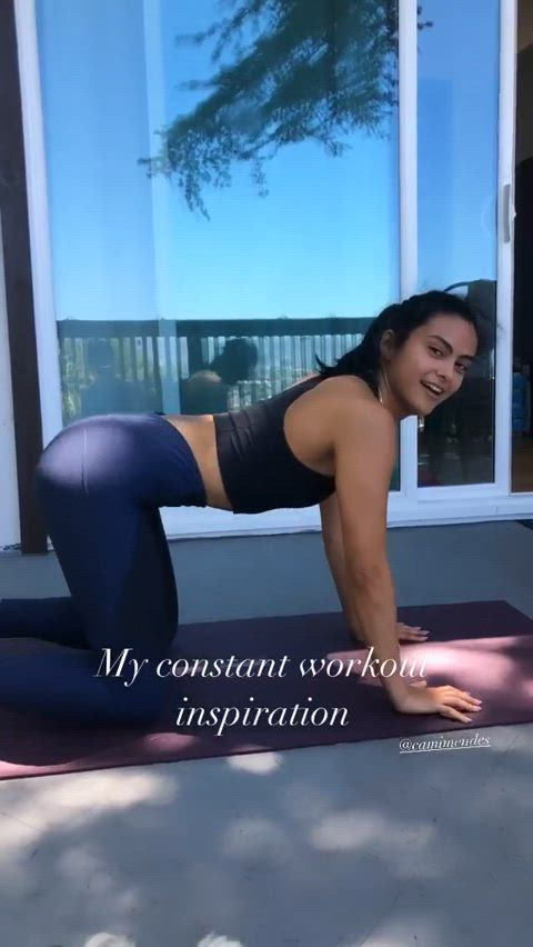camila mendes yoga yoga pants gif