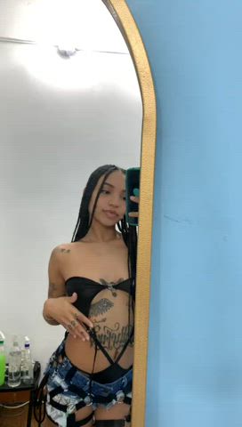 cute ebony latina natural tits teen tits gif