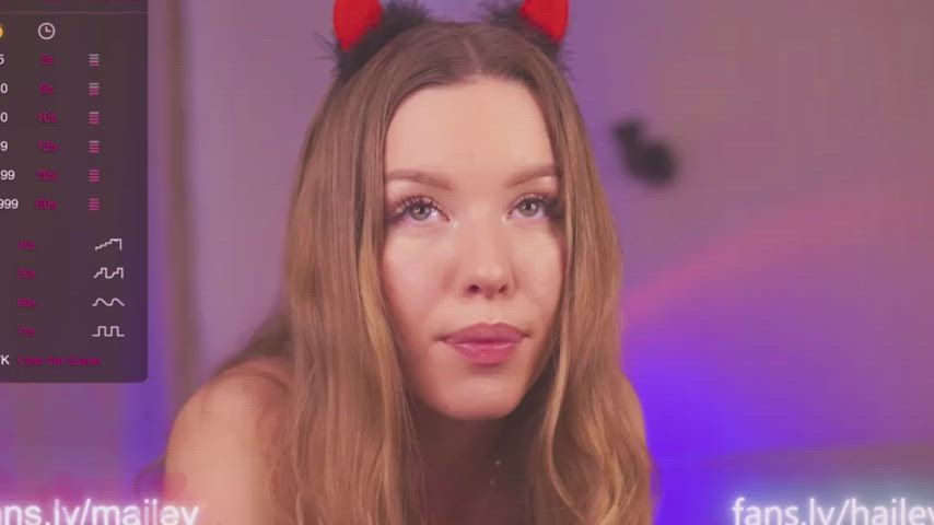 blonde eye contact pretty saliva tongue fetish webcam gif