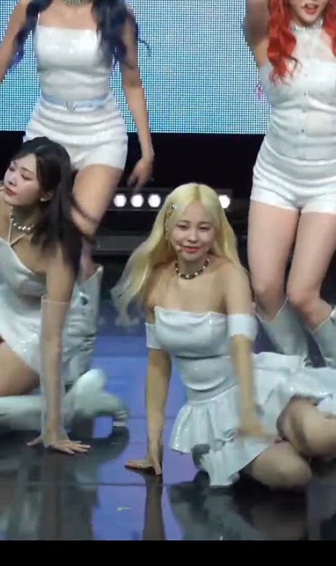 big tits blonde kpop gif