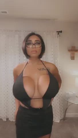 boobs fake boobs fake tits huge tits latina silicone tits gif
