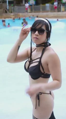 ass legs pool gif