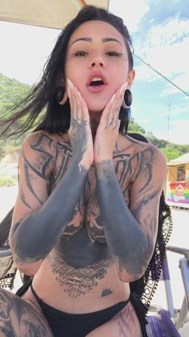 big tits latina tits hot-girls-with-tattoos gif