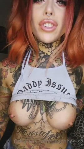 Babe Cumshot Hardcore Strap On Tattoo gif