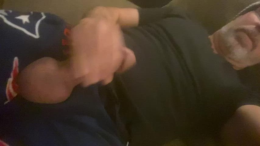 cumshot daddy masturbating gif