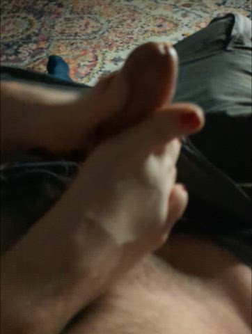amateur big dick cock feet feet fetish footjob nsfw pov gif
