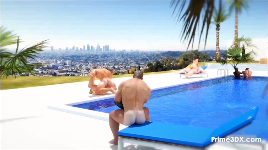 3d animation big dick pool swimming pool animated-sex gif