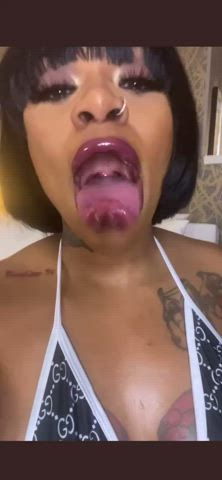 Long Tongue Throat Tongue Fetish gif