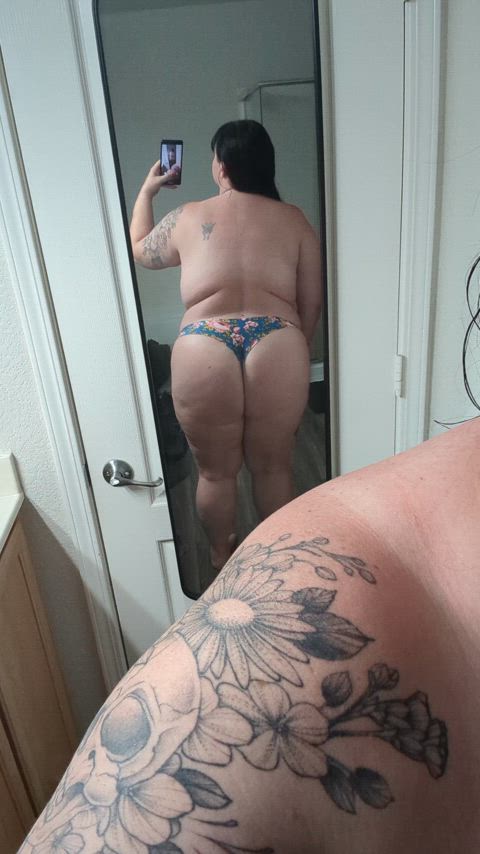 ass bbw bent over big ass pawg thong gif