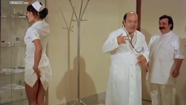 Nadia Cassini funny injection scene in The Nurse in the Military Madhouse (1979)