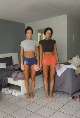 swimsuit tanned tiktok twins gif