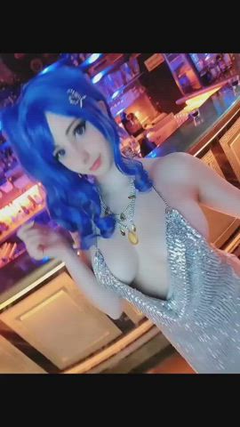 babe boobs cleavage cosplay gif