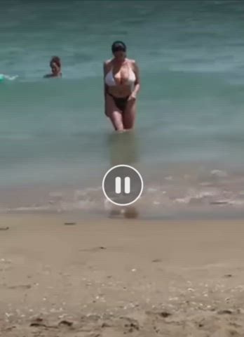 Beach Busty Wet gif