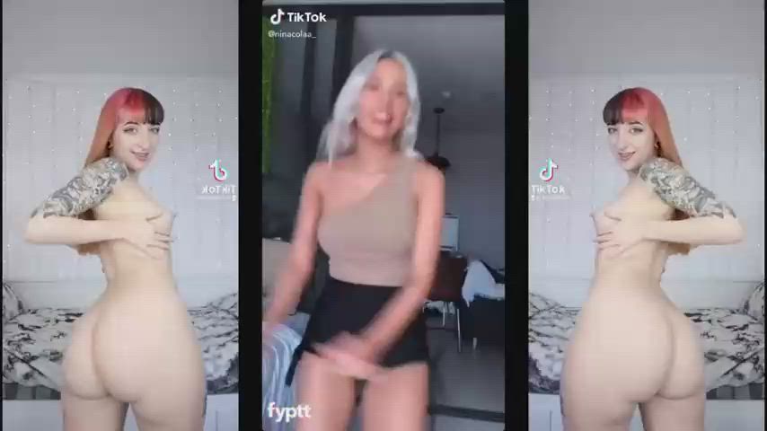babe dancing huge tits loop pmv split screen porn tiktok gif