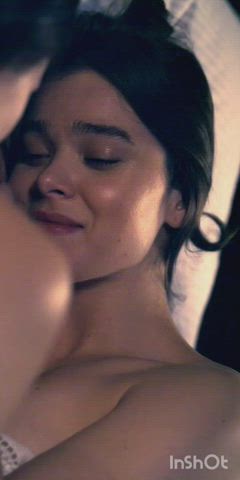 Bed Sex Hailee Steinfeld Lesbian Orgasm Topless gif