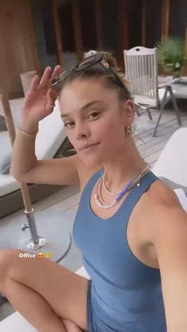 ass brunette celebrity legs model natural tits nina agdal small tits spandex gif