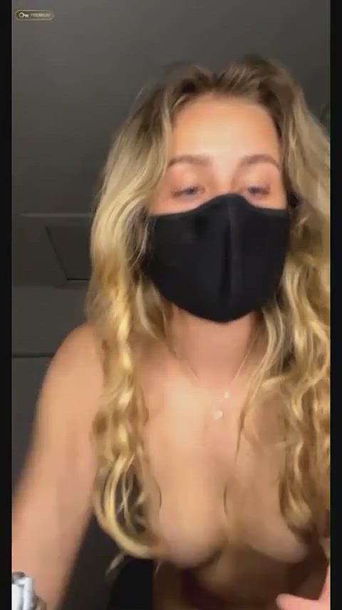 blonde blue eyes twerking gif