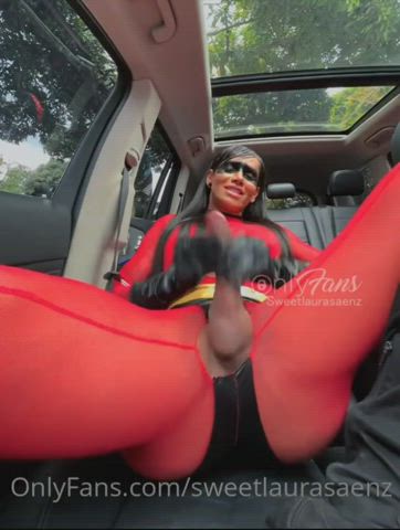 big dick car costume cum cumshot girl dick spanish trans woman gif