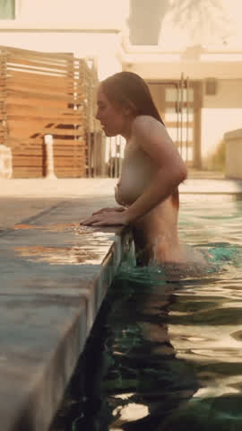 ass boobs pool gif