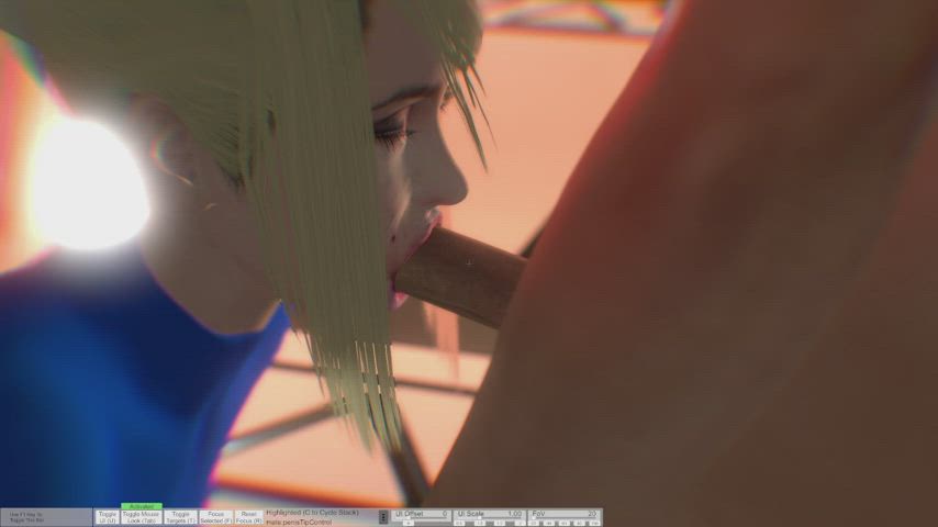 animation blonde blowjob gif