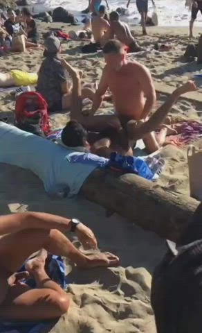 anal beach gay missionary outdoor public gif