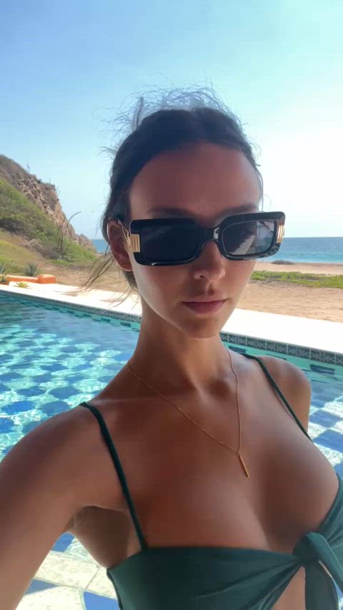 rachel cook solo swimming pool tease gif