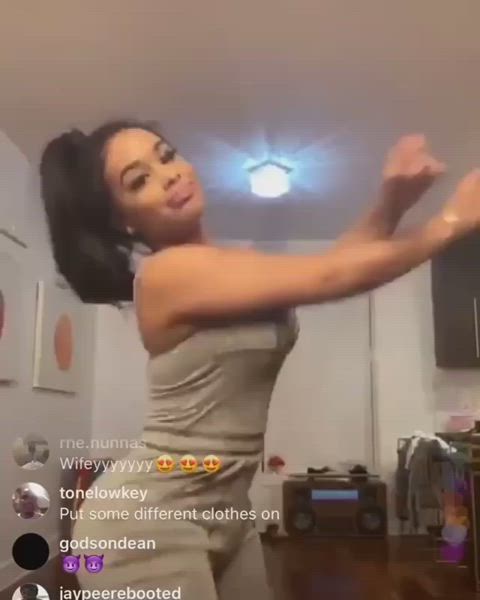 big ass big tits celebrity ebony ponytail twerking gif