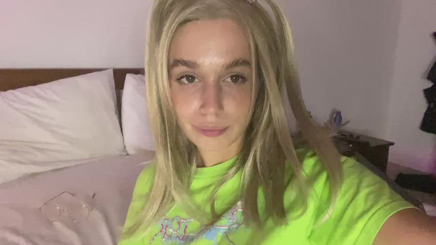 18 years old blonde boobs onlyfans tease teen gif