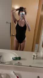 Bodysuit Brunette Hairy Hairy Armpits Hotwife Mirror Outdoor Sweaty Sex gif