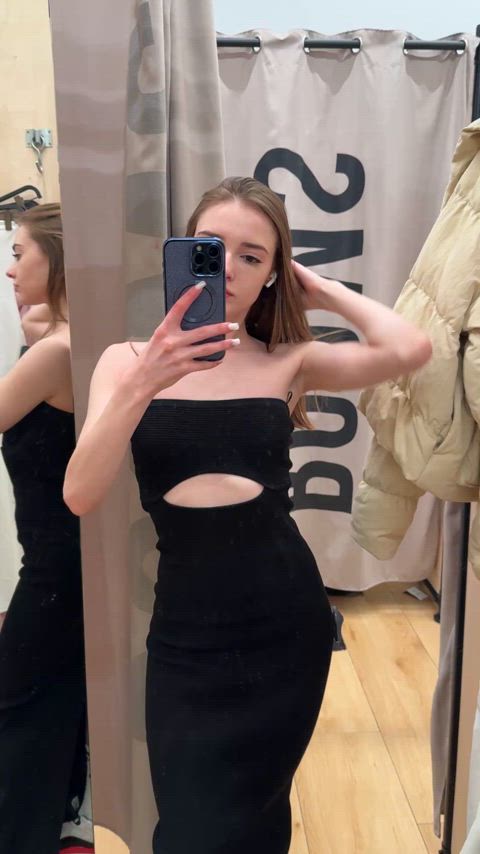 I like this dress because it makes it easy to show your boobs