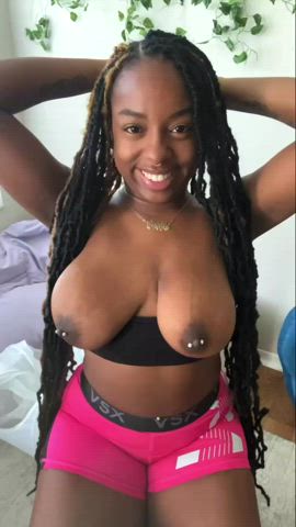 ass big tits cute ebony solo teen gif