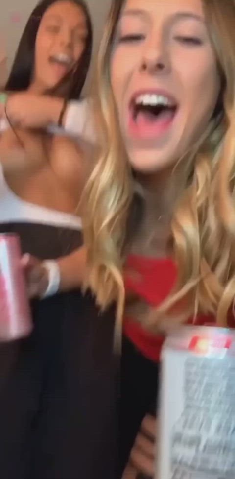 flashing party teen gif