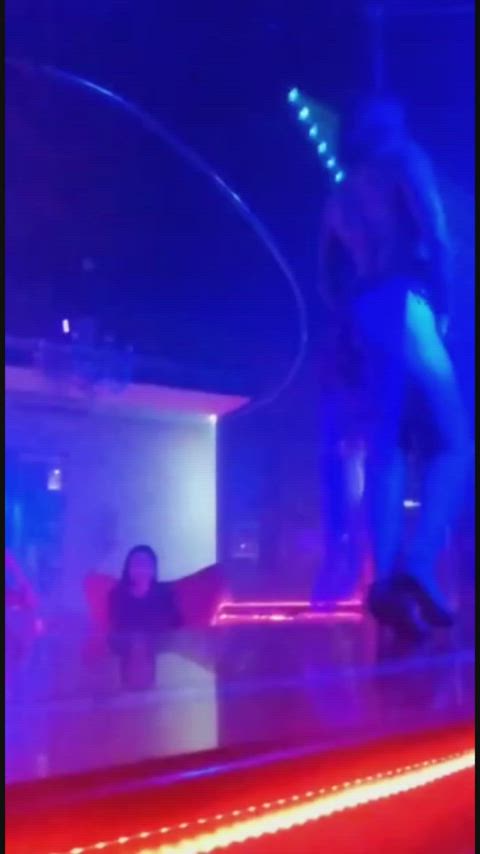 pole dance dancing blue strip striptease stripper gif