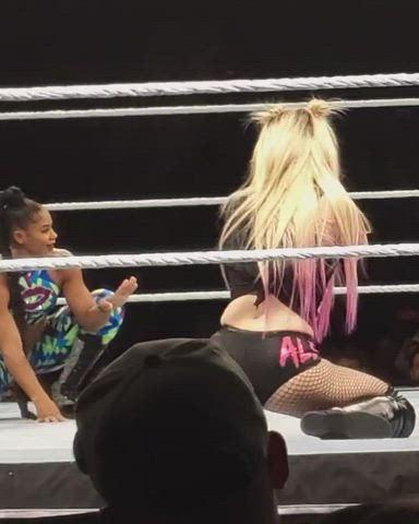 Blonde Bubble Butt Wrestling gif