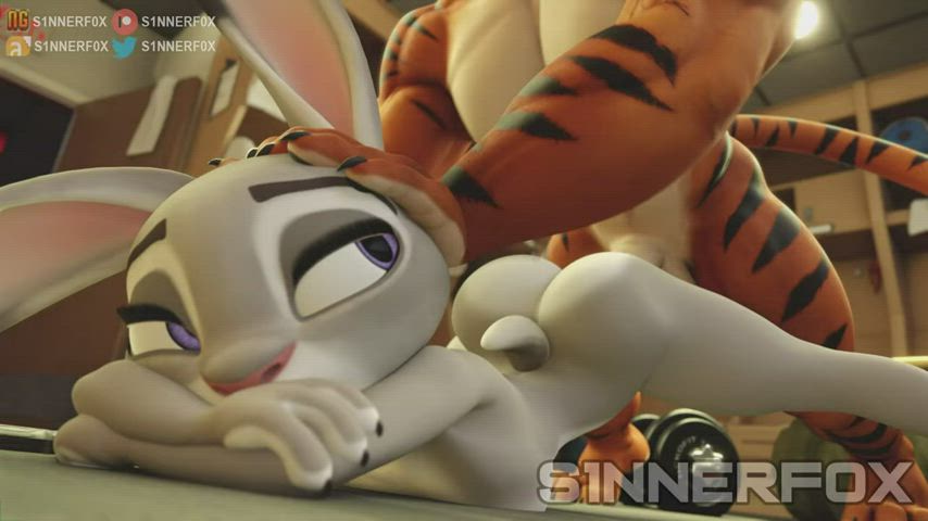 animation bending over bunny doggystyle flexible spread gif