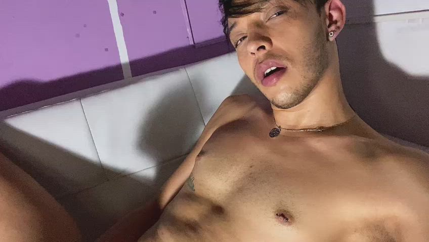 big dick cock gay jerk off masturbating skinny twink gif