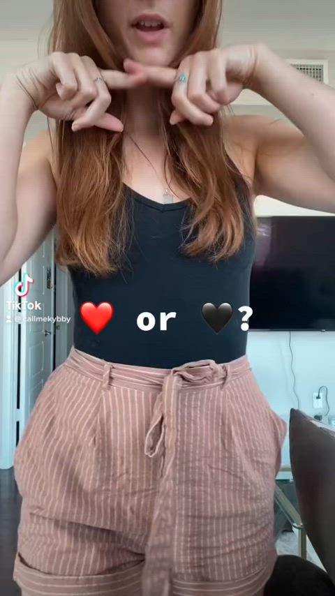 cute hourglass redhead striptease tease teasing tiktok r/tiktits gif