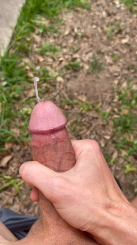 amateur cock cum cumshot gay homemade jerk off masturbating onlyfans outdoor gif