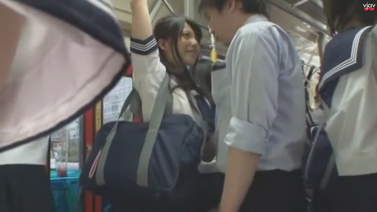 Asian Bus Censored Femdom Handjob JAV Japanese Public gif