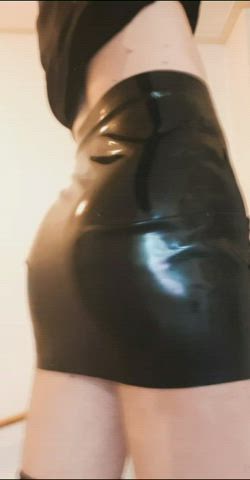 Latex Rubber Skirt gif