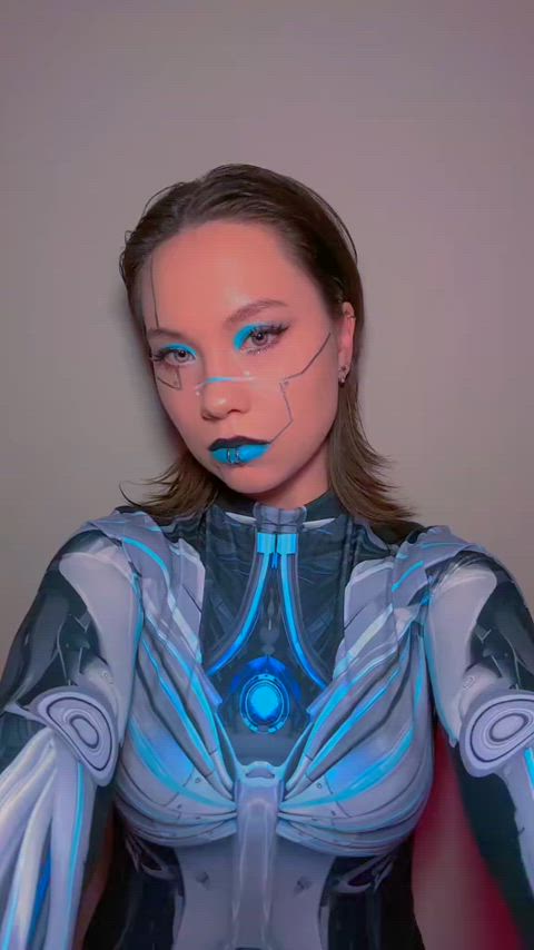 asian cosplay robot gif