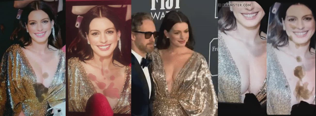 Anne Hathaway Cumshot Tribute gif