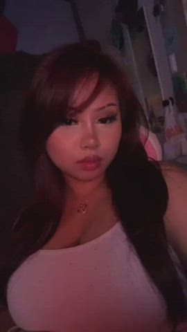 asian big tits boobs busty cambodian natural tits redhead gif