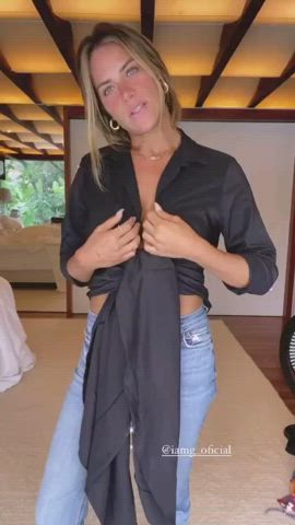 Blonde Boobs Brazilian See Through Clothing gif